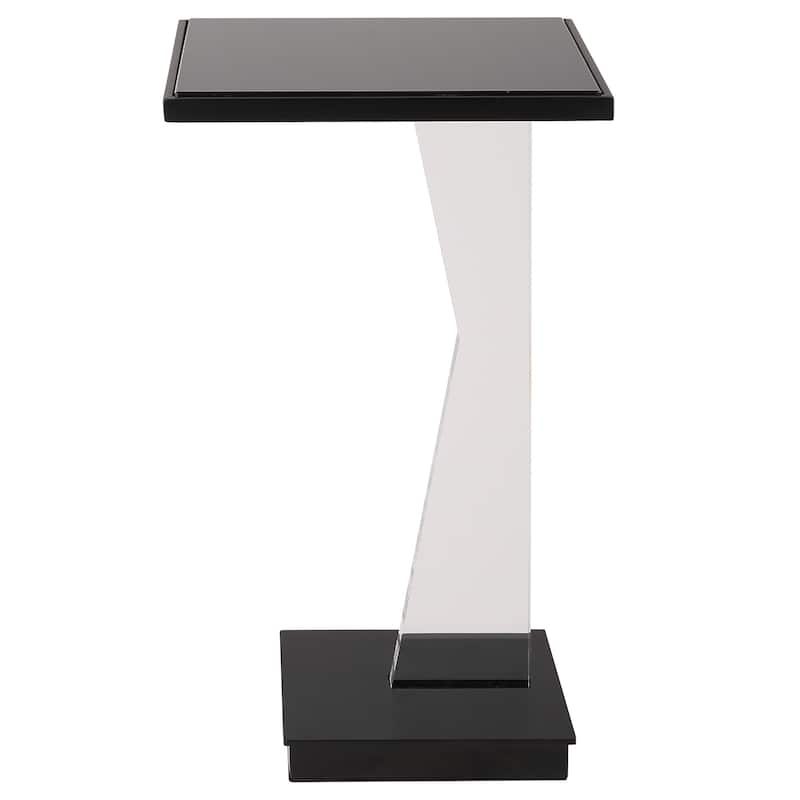 Uttermost 22914 Angle 10" Wide Glass Top and Metal Accent Table - Black