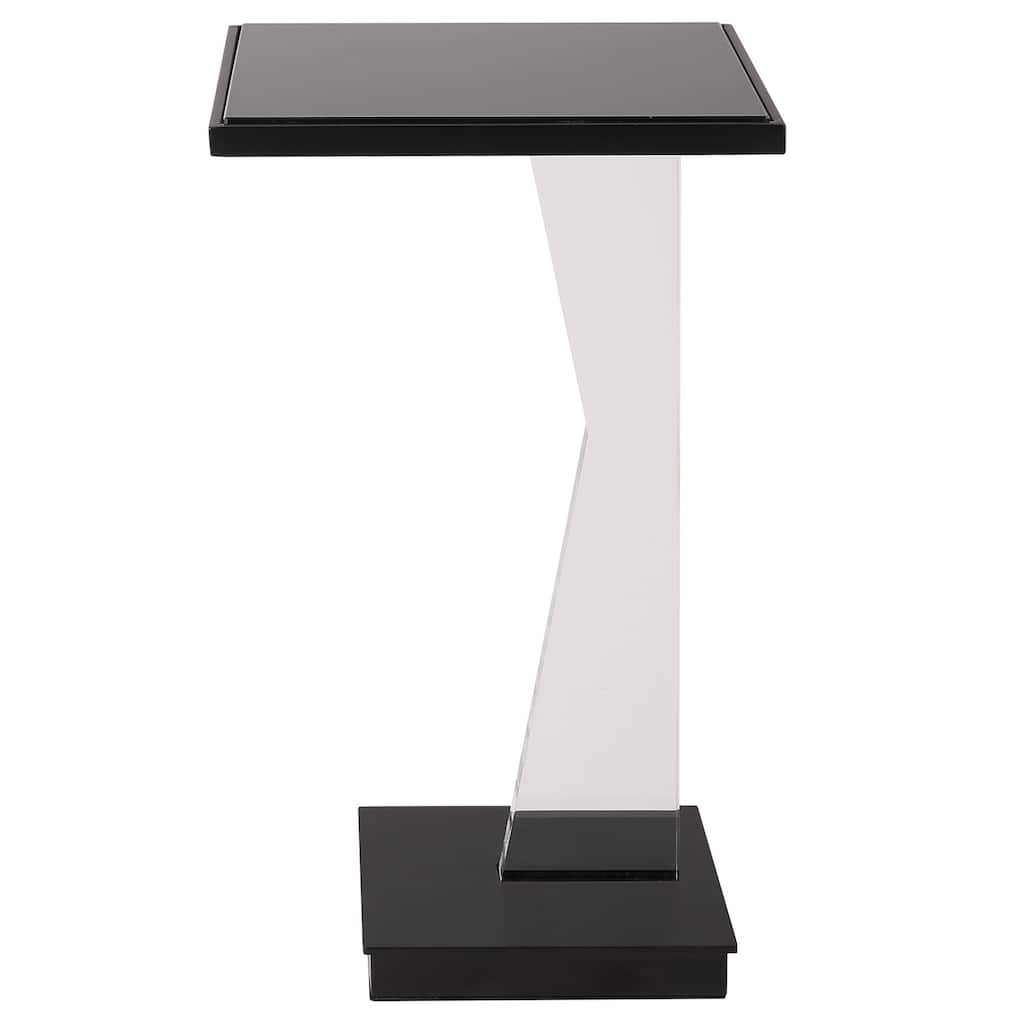 Uttermost 22914 Angle 10" Wide Glass Top and Metal Accent Table