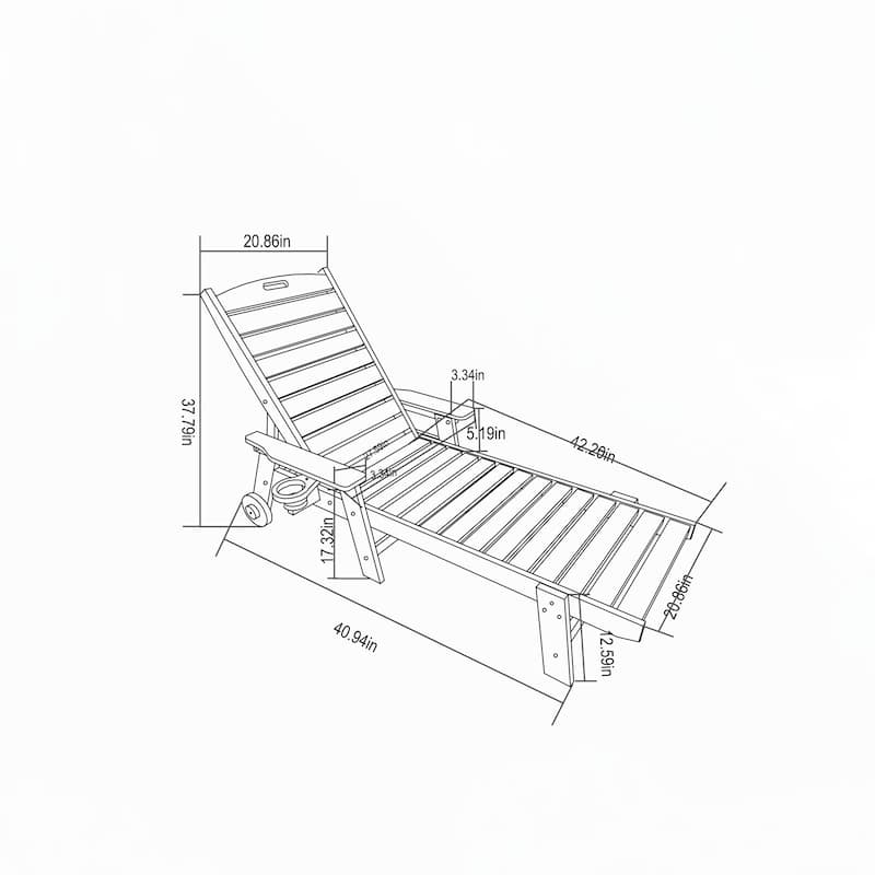 Lounge Chair Outdoor with Wood Texture, Grey