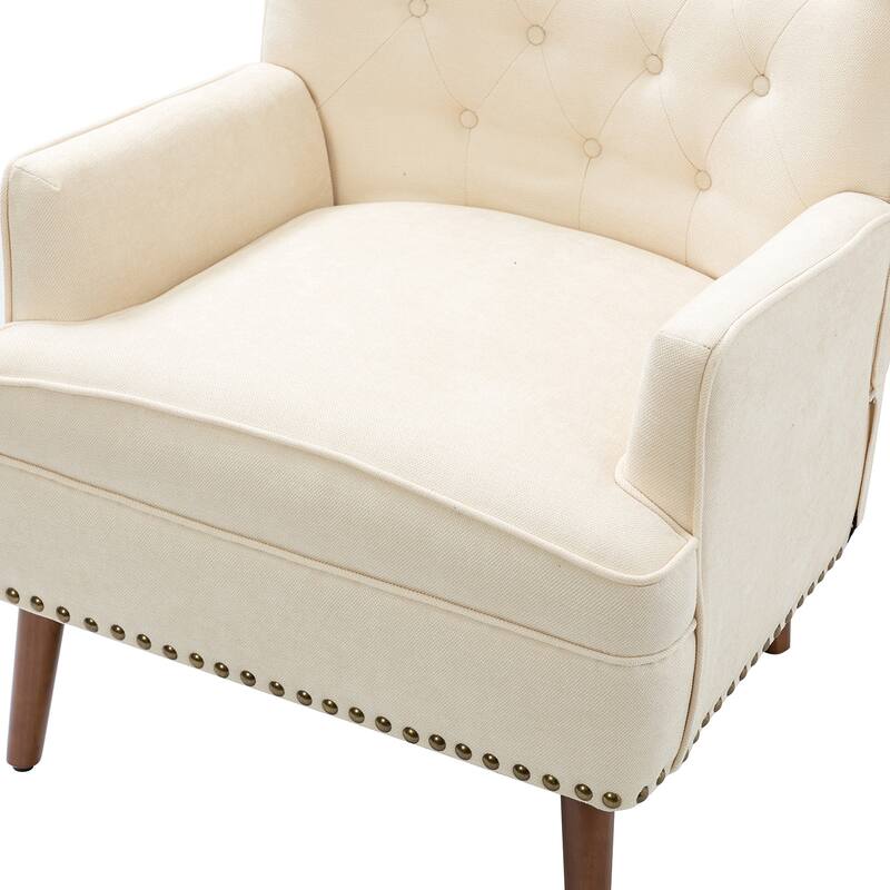 Alpheus Accent Armchair with Tufted Back Set of 2 by HULALA HOME