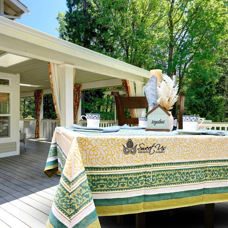 Cotton Floral Garden Tablecloth Rectangle