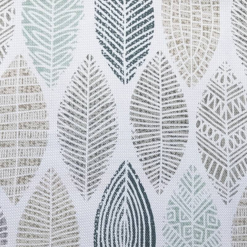 No. 918 Hotaru Leaf Print Semi-Sheer Grommet Curtain Panel, Single Panel