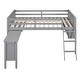 preview thumbnail 9 of 25, Full Size Solid Pine Wood Frame Loft Bed With Removable Desk and Cabinet