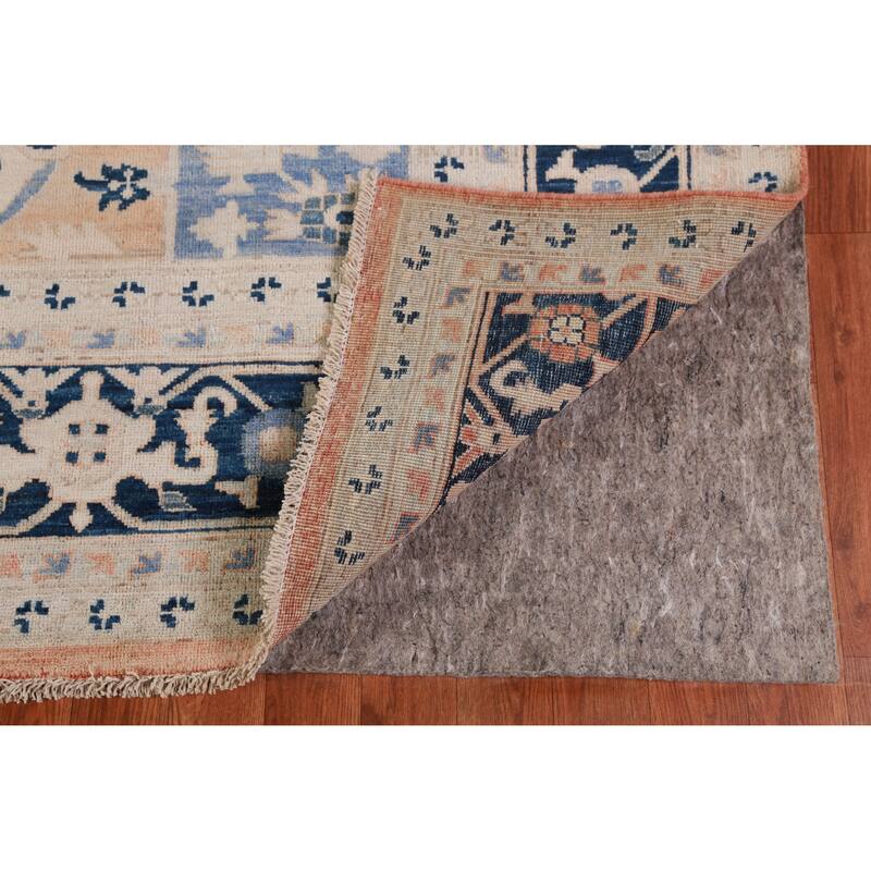 Orange Vegetable Dye Heriz Serapi Rug Hand-Knotted Wool Carpet - 8'11"x 11'11"