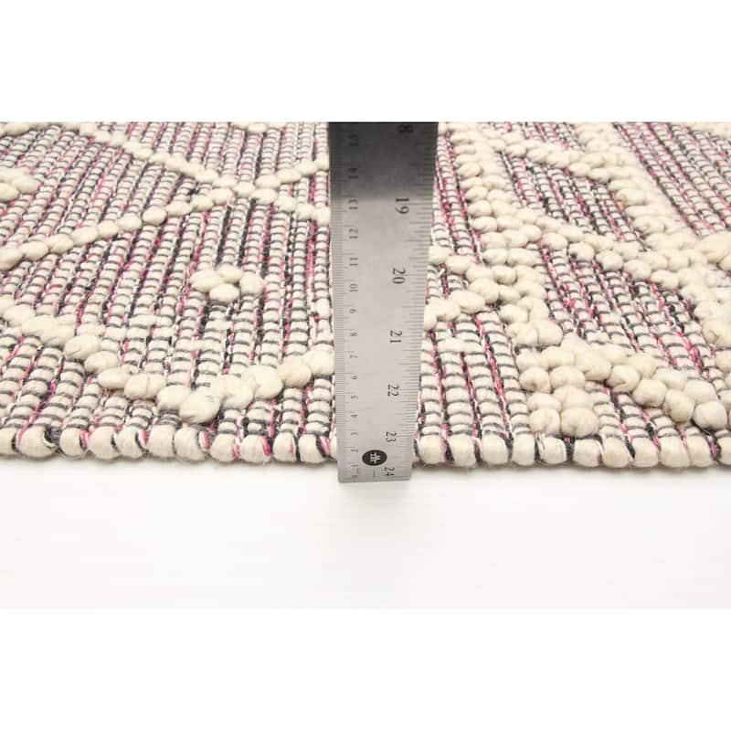 ECARPETGALLERY Braid weave Sienna Pink Wool Rug - 6'2 x 8'10