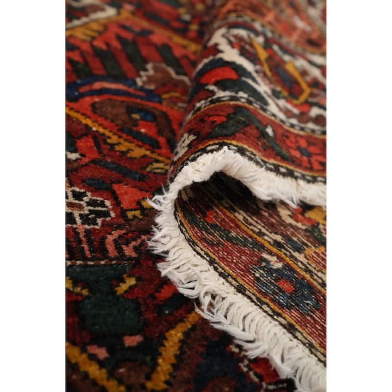 Hand Knotted Oriental 100% Wool Carpet Traditional Floral Oranges & Rust Bakhtiari Area Rug - 9' 6'' X 6' 7''