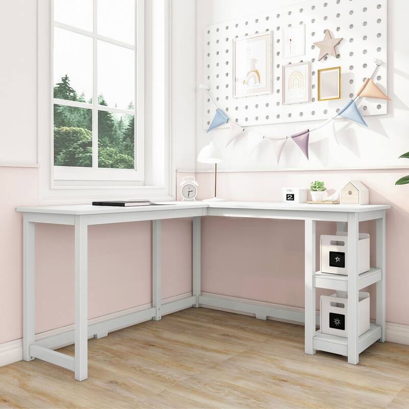 Max and Lily Corner Desk w/ Shelves