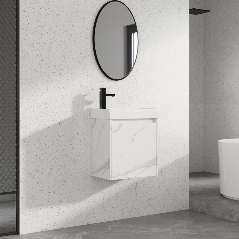 Bathroom Vanity With Sink In 16/20/24/30/36 Inch, Floating Bathroom Vanity With Soft Close Door