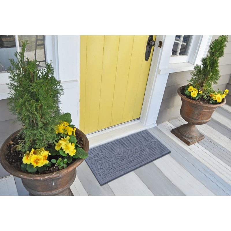 A1HC Water retainer Indoor/Outdoor Doormat, Skid Resistant, Easy to Clean, Catches Water and Debris, Grey - 24"X36"