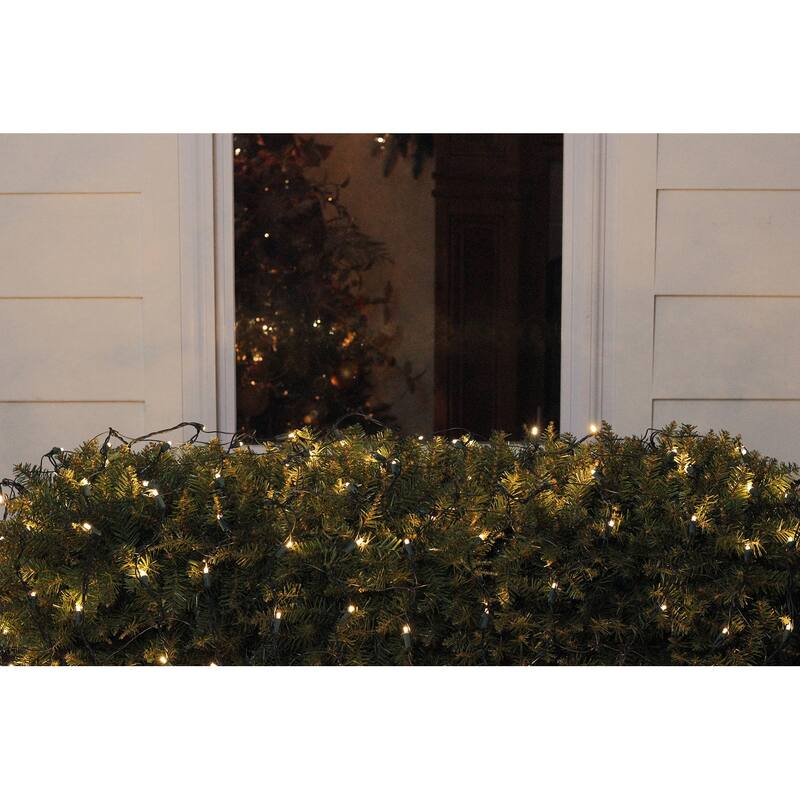4' x 6' LED Wide Angle Net Style Christmas Lights - Green Wire