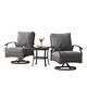 preview thumbnail 4 of 8, 3-Piece Outdoor Swivel wicker Bistro Set