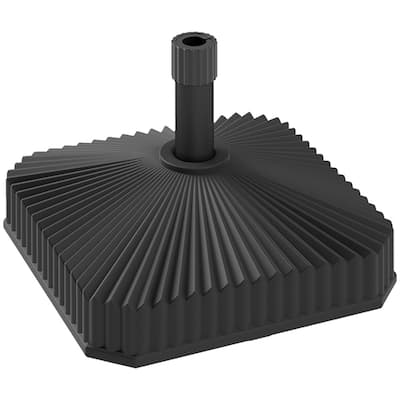 HDPE Garden Parasol Base for Umbrellas Up to 7.2 Foot Lightweight Portable Sand or Water Fillable - 17.7" L x 17.7" W x 11.8" H