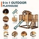 preview thumbnail 14 of 18, 9-in-1 Wooden Playhouse with Slide & Sandbox