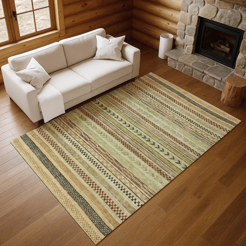 Premium Washable Super Soft Boho Stripes Mayfield Rug