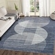 preview thumbnail 31 of 31, Garvee Washable Semicircle Geometric Stripes Area Rug 8'x10' - Blue