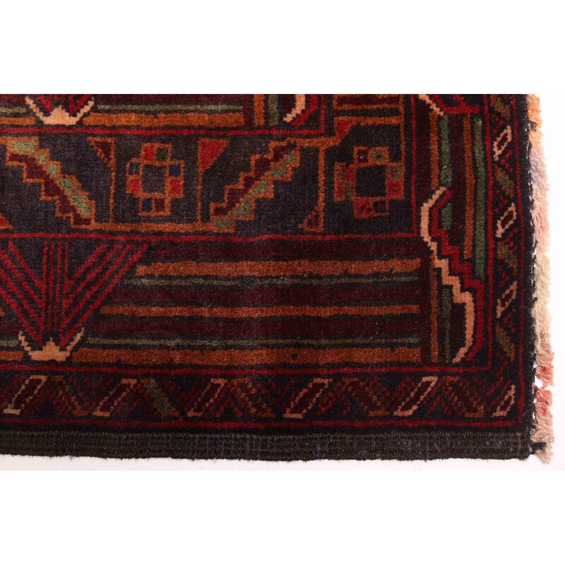 ECARPETGALLERY Hand-knotted Teimani Dark Burgundy Wool Rug - 3'10 x 6'1