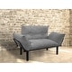 preview thumbnail 2 of 17, Modern Extra-wide Metal-legged Cushioned Splayed Loveseat Grey