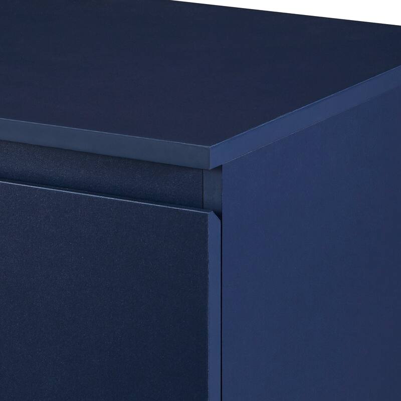 2 Doors Sideboard Buffet Cabinet with Adjustable Shelf & Gold Legs, Accent Cabinet Console Table for Dining Room Entryway, Navy