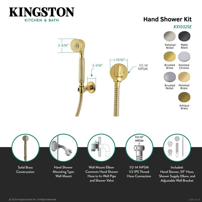 Kingston Brass Restoration Hand Shower Kit