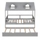 preview thumbnail 4 of 7, Gray Pine Wood Playhouse Bed with Trundle and Fence - Maximizing Space for Kids