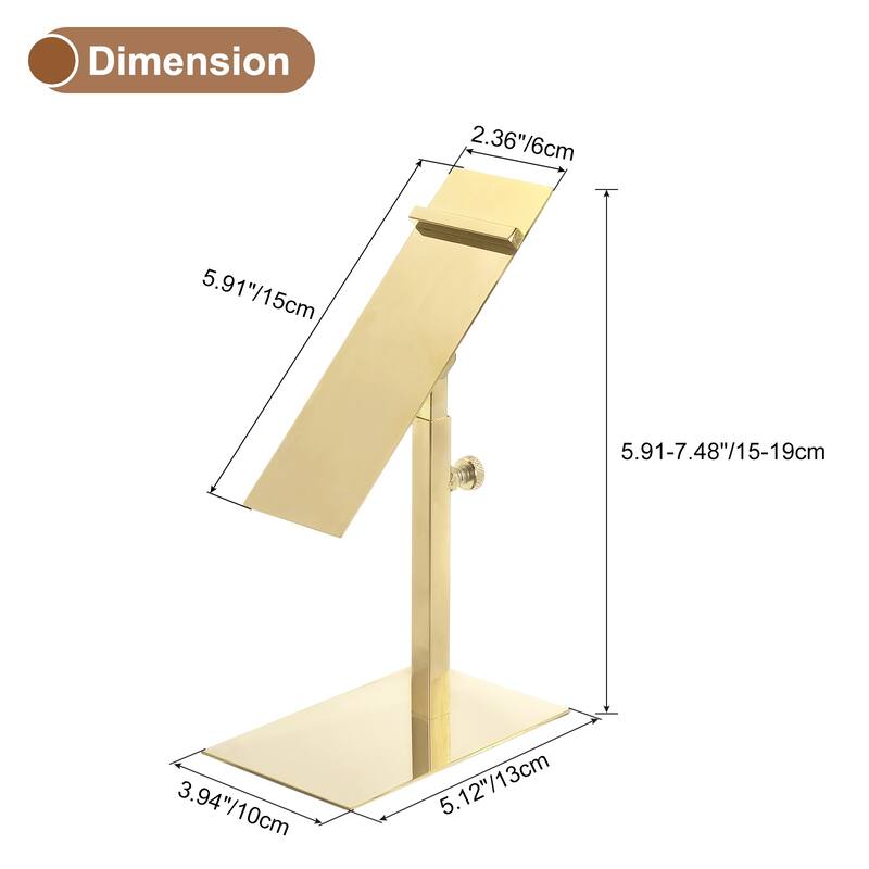 2 Pcs Shoe Display Stand Adjustable Height Shoe Rack - Gold - 5.91"-7.48"