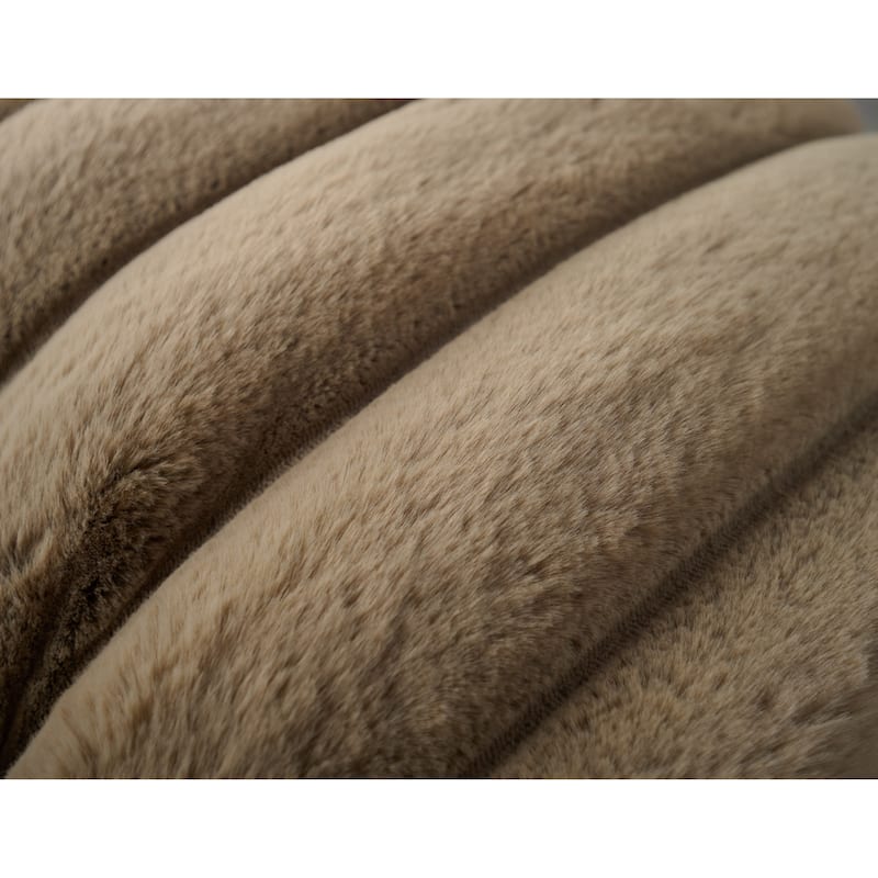 Madrid Collection Ultra Soft Ribbed Faux Fur Throw Pillow