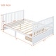 preview thumbnail 16 of 58, 2-in-1 Convertible Crib, Full Size Bed Frame with Drawers and 3 Height Options, Modern Baby Crib Toddler Bed with Guard Rail