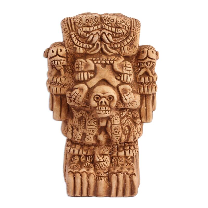 Handmade Goddess Cuatlicue (large) Ceramic figurine (Mexico) - 37 x 27 x 22