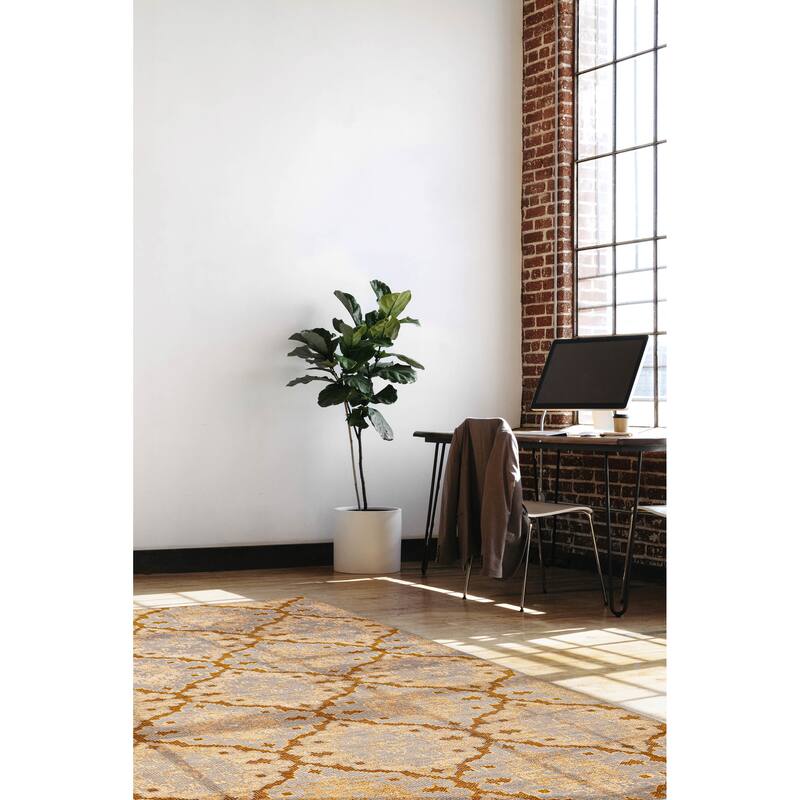 ECARPETGALLERY Hand-knotted Tangier Light Blue Silk, Wool Rug - 5'2 x 7'6