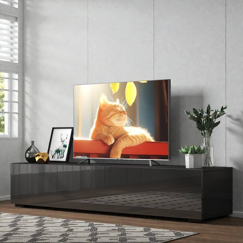 Modern Wall Mounted TV Stand with Storage, Floating Media Console Entertainment Center for Living Room or Bedroom