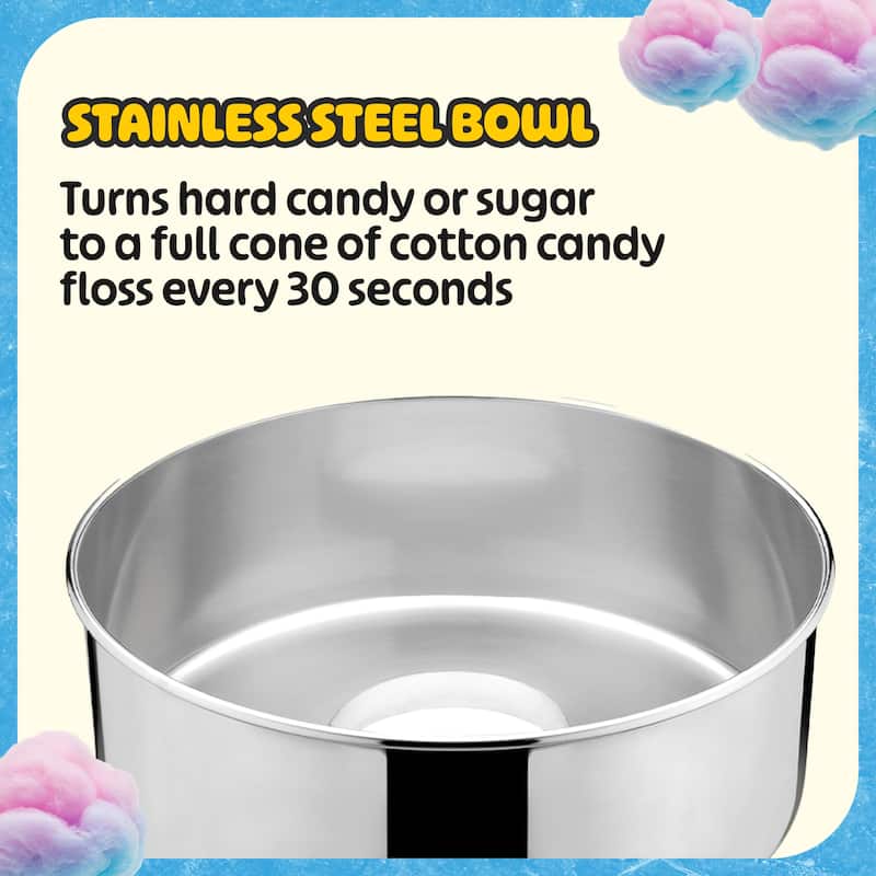 Great Northern Popcorn Flufftastic Cotton Candy Machine Floss Maker With Cart