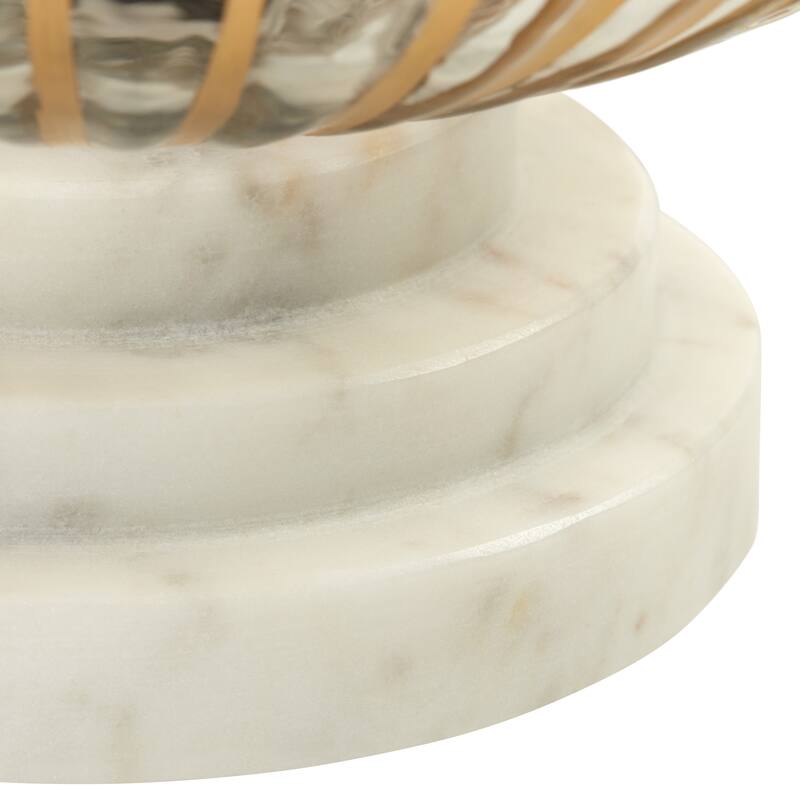 Aria River of Goods Marble and Clear Glass Urn-Shaped Shade 12.25-Inch Accent Lamp - 10.25" x 10.25" x 12.25"