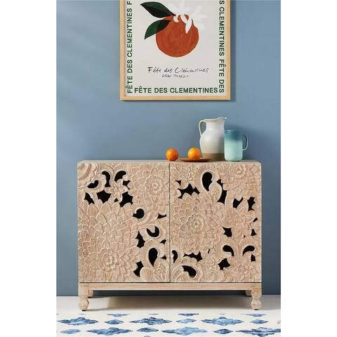 LOTUS Hand carved Entryway Cabinet