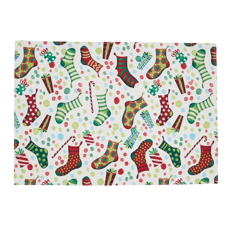 Placemats With Christmas Stockings Design (Set of 4)