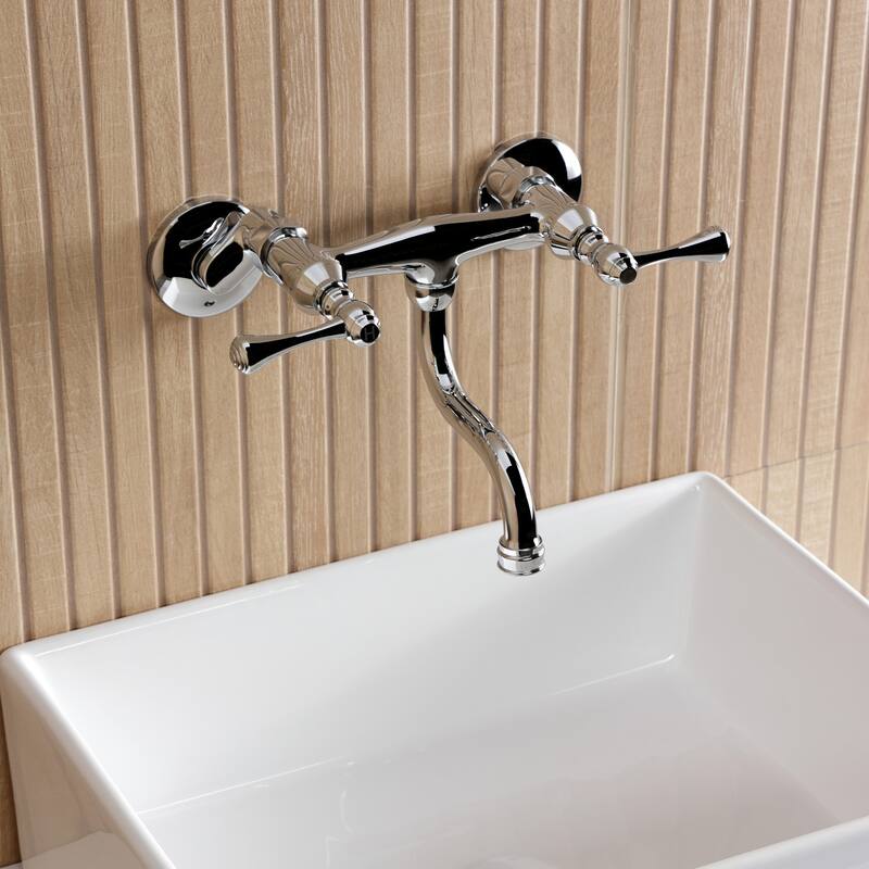 Kingston Brass Kingston Two-Handle 2-Hole Wall Mount Bathroom Faucet