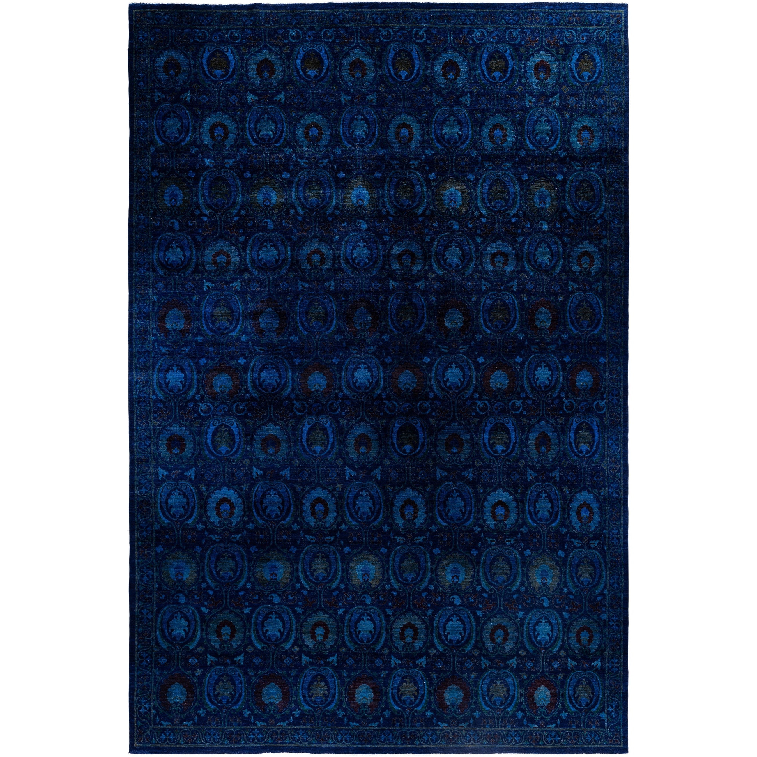 Overdyed One-of-a-Kind Hand-Knotted Area Rug - Navy - 12' 1" x 17' 7"