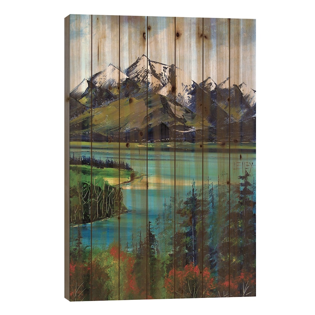 Aoraki Print On Wood by Lisa Elley - Multi-Color