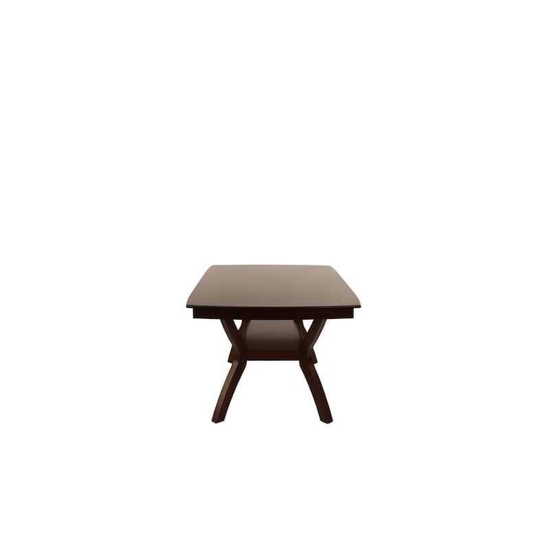Formal Look 1pc Dining Table w Shelve Solidwood Espresso Finish Dining Room Furniture