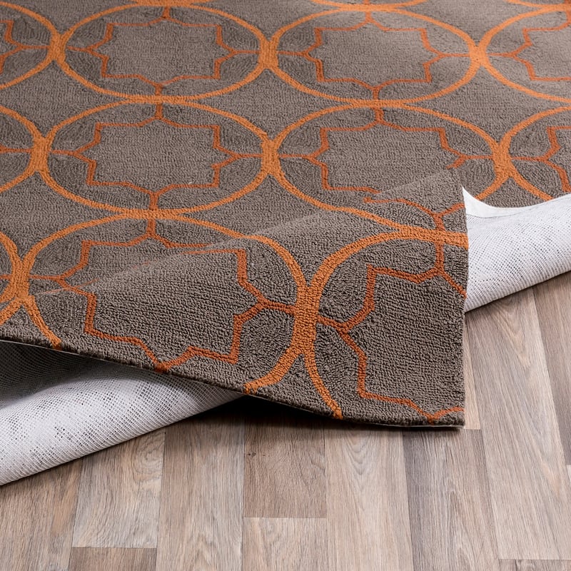 Hand-hooked Dolly Contemporary Geometric Indoor/ Outdoor Area Rug