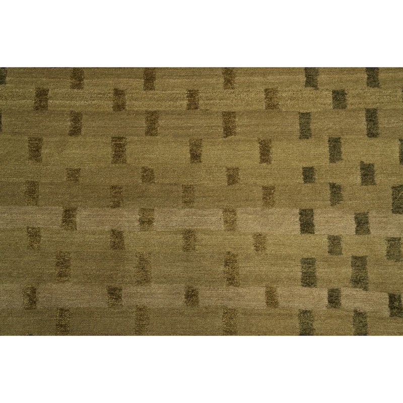 Hand Knotted Oriental 100% Wool Carpet Modern Abstract Beige & Ivories Nepalese Area Rug - 5' 0'' X 3' 0''