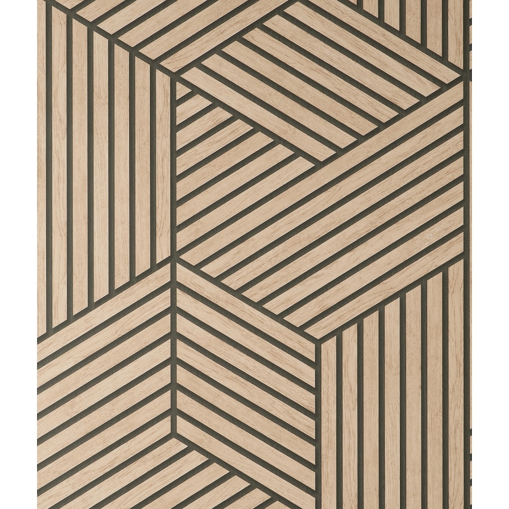Fine Decor Gerrit Light Brown Geometric Panel Wallpaper