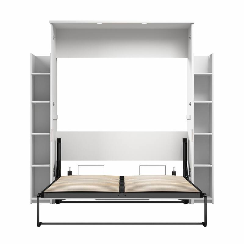 Lumina Queen Murphy Bed with Shelves (88W) by Bestar