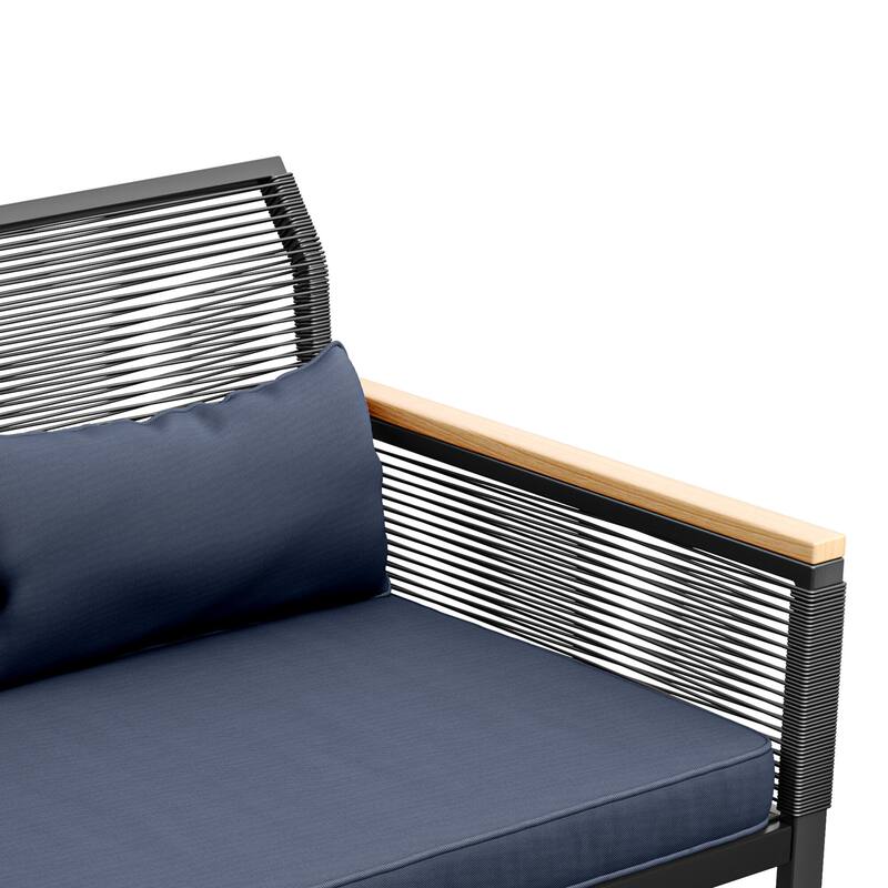 Moasis Wicker Patio Loveseat - 28.3"L x 23.6"W x 37.4"H