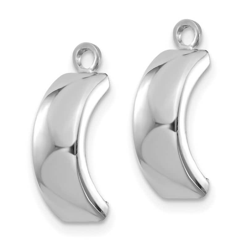 Curata 10k White Gold 12x5mm Polished Earrings - with Jackets