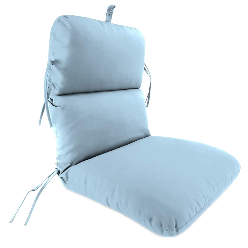 Sunbrella 22" x 45" Blue Solid Outdoor Chair Cushion with Ties and Loop - 45'' L x 22'' W x 5'' H - Canvas Air