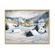 preview thumbnail 8 of 10, Designart "Mountain Village In Winter" Traditional Framed Canvas Wall Art Print