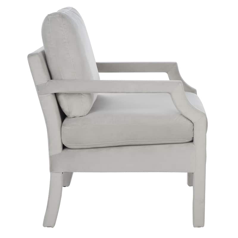 SAFAVIEH Corda Upholstered Velvet Arm Chair - 25.8" W x 29.1" L x 35" H - 26Wx29Dx35H