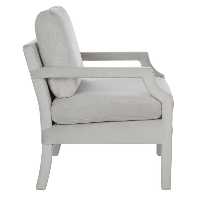 SAFAVIEH Genoa Upholstered Velvet Arm Chair - 25.8" W x 29.1" L x 35" H