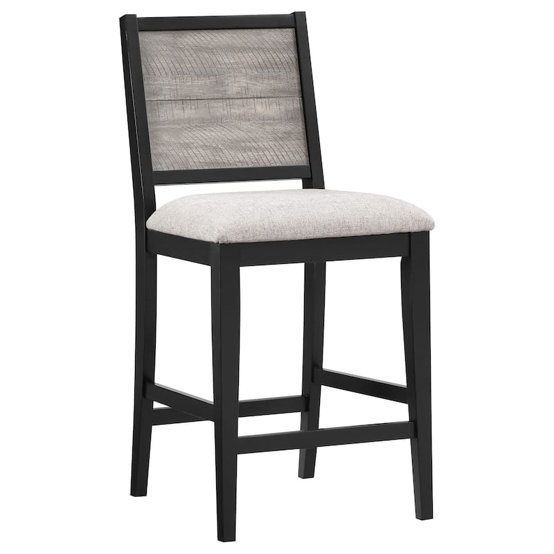 Elodie Wood Counter Chair Grey and Black (Set of 2) - 19.75'' x 21.25'' x 40.75''