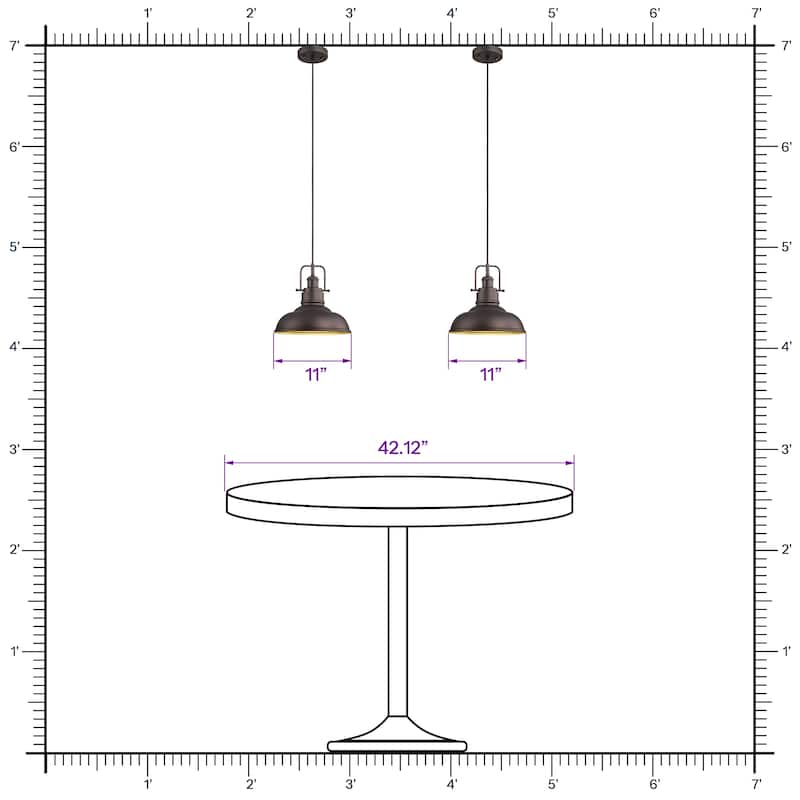 1-Light Industrial Farmhouse Metal Dome Pendant Light, Oil Rubbed Bronze Finish